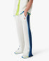 White & Blue Striped Mesh Track Pants