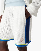 White & Blue Crochet Shorts