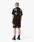 Glitch Orchid Embroidered Short Sleeve Crochet Shirt