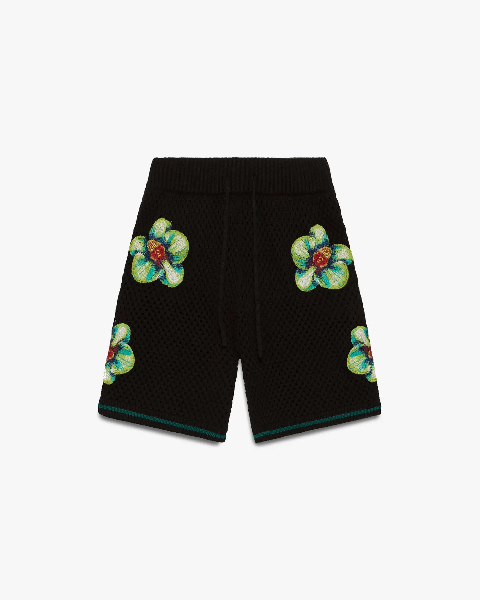 Glitch Orchid Embroidered Crochet Short