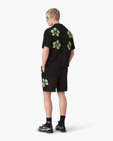 Glitch Orchid Embroidered Crochet Short