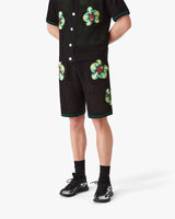 Glitch Orchid Embroidered Crochet Short