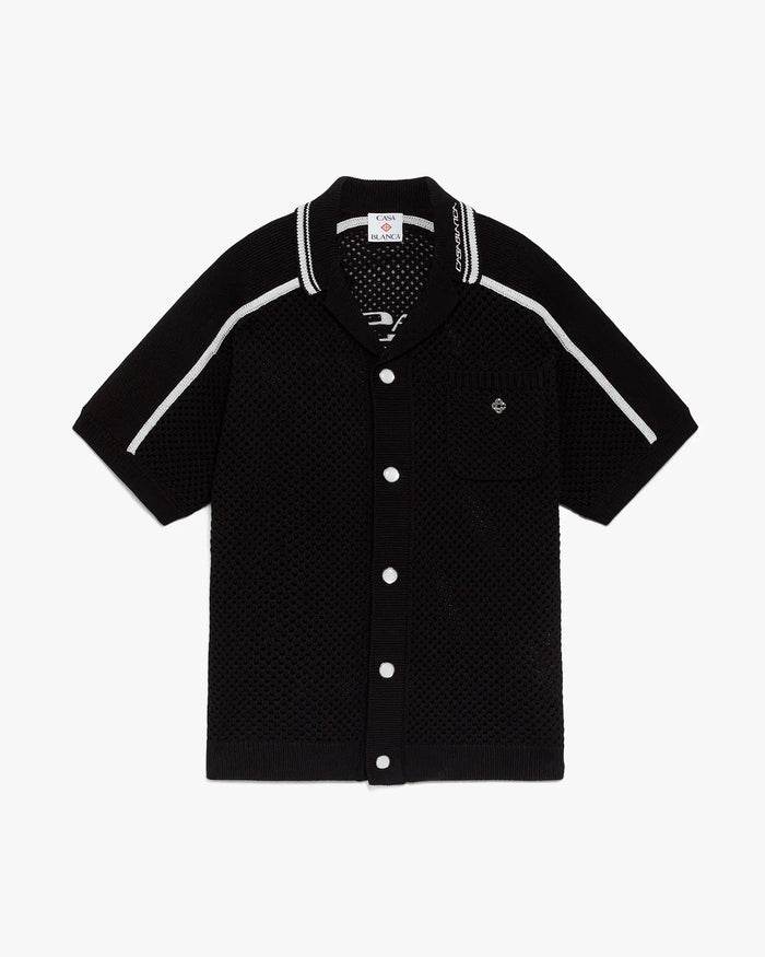 Black Short Sleeve Mesh Shirt