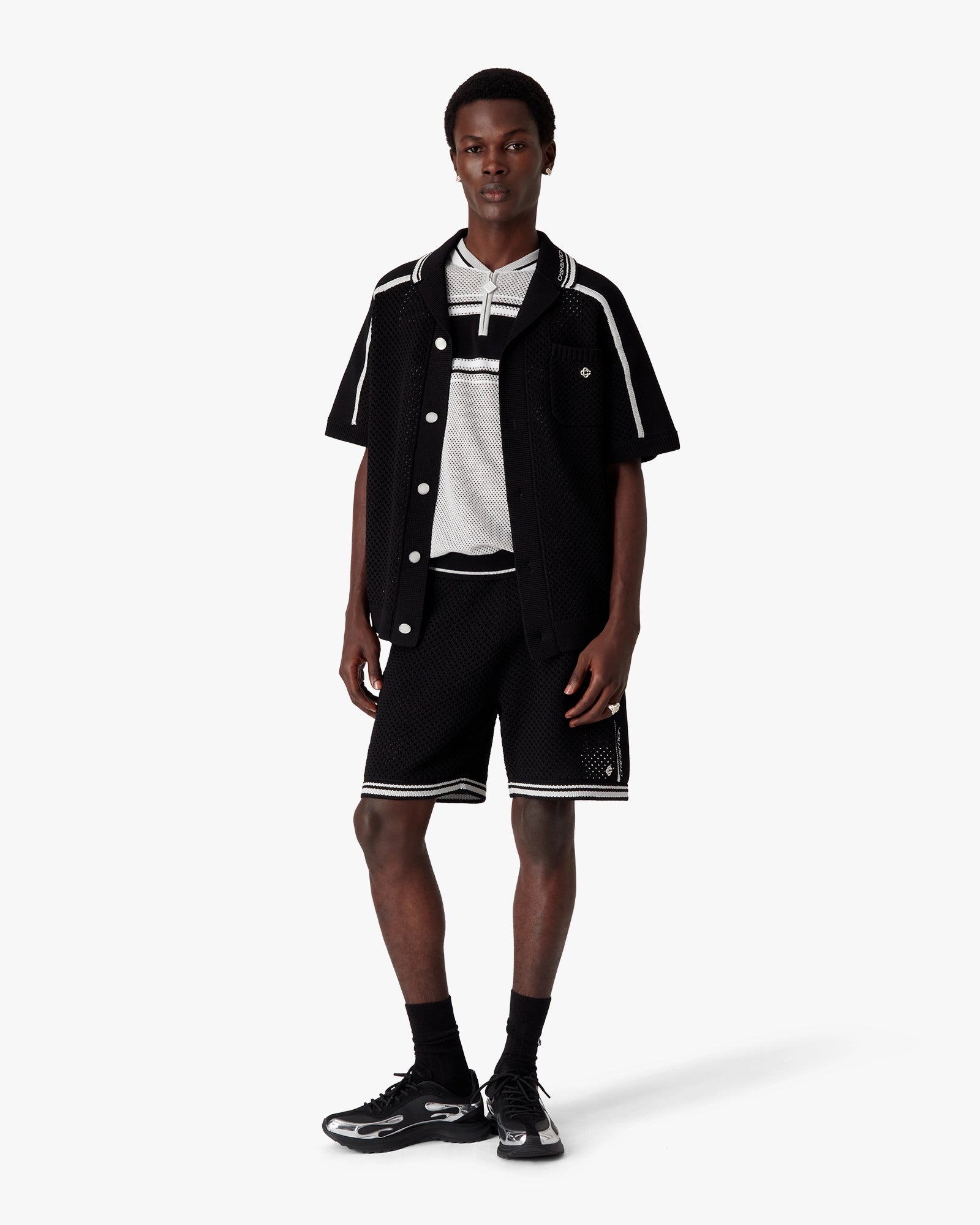 Black Short Sleeve Mesh Shirt