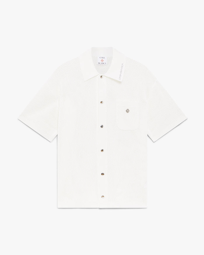 White Short Sleeve Mesh Shirt