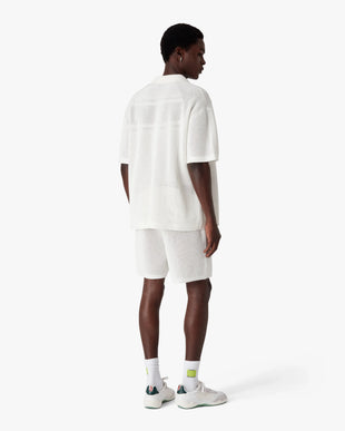 White Short Sleeve Mesh Shirt