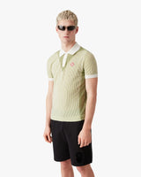 Vertical Stripe Short Sleeve Polo Shirt