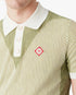 Vertical Stripe Short Sleeve Polo Shirt