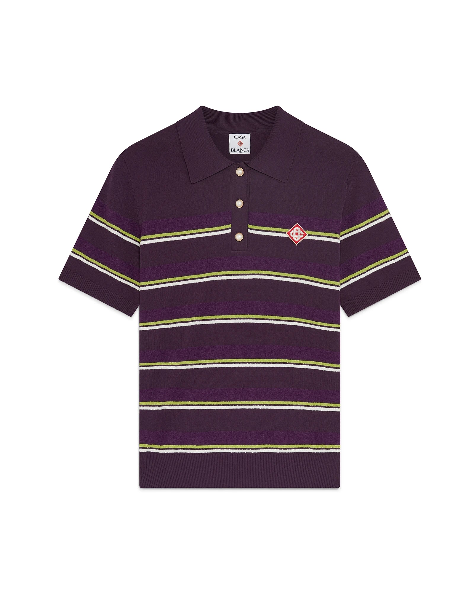 Purple Stripe Short Sleeve Polo Shirt