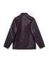 Purple Ostrich Embossed Leather Workwear Jacket