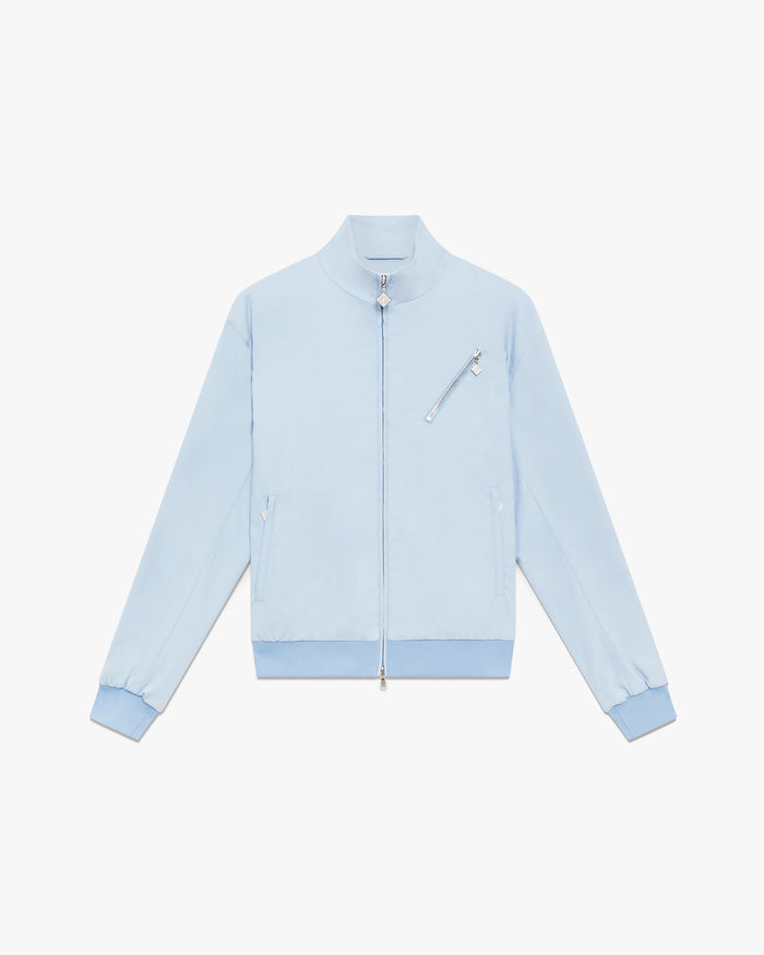 Pale Blue Jacquard Zip Jacket