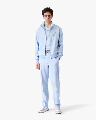 Pale Blue Jacquard Zip Jacket