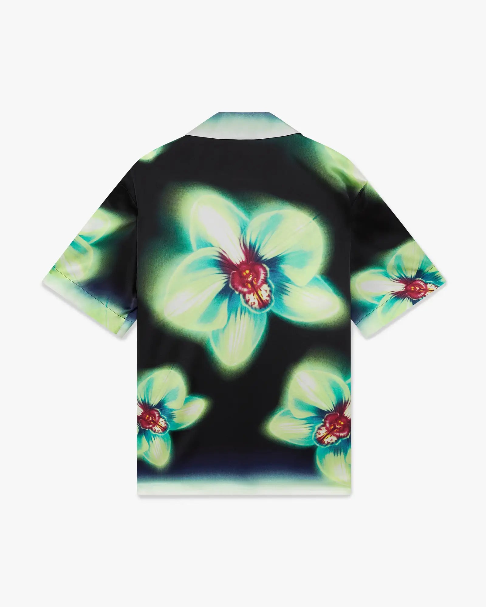 Orchid Glitch Short Sleeve Silk Shirt