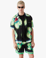 Orchid Glitch Short Sleeve Silk Shirt