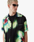 Orchid Glitch Short Sleeve Silk Shirt