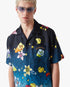 Collage D'Icones Graphiques Short Sleeve Silk Shirt