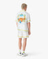 White Tennis Landscape Short Sleeve Silk Shirt