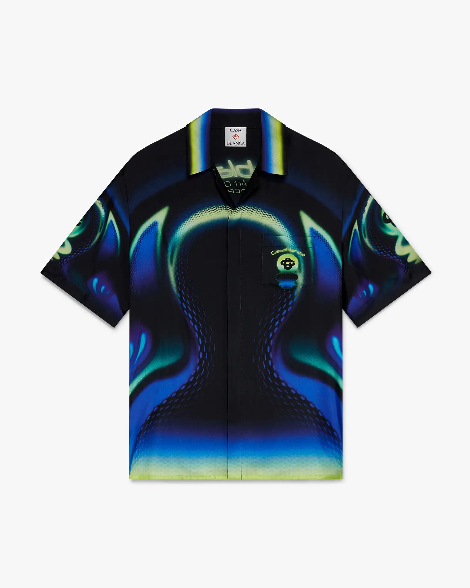 Sporchid Black Short Sleeve Silk Shirt