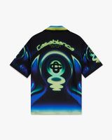Sporchid Black Short Sleeve Silk Shirt