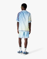 Gradient Tennis Tile Short Sleeve Silk Shirt