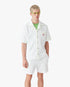 White Towelling Monogram Short Sleeve Shirt