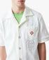 White Towelling Monogram Short Sleeve Shirt