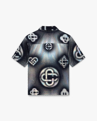 Pearlescent Monogram Short Sleeve Denim Shirt