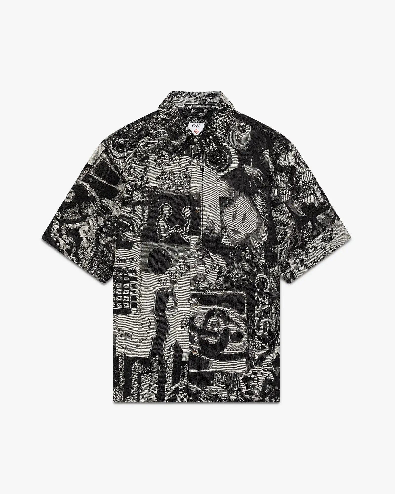 Rave Collage Short Sleeve Denim Shirt