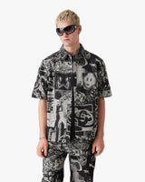 Rave Collage Short Sleeve Denim Shirt