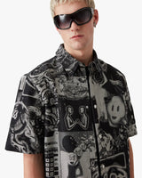 Rave Collage Short Sleeve Denim Shirt