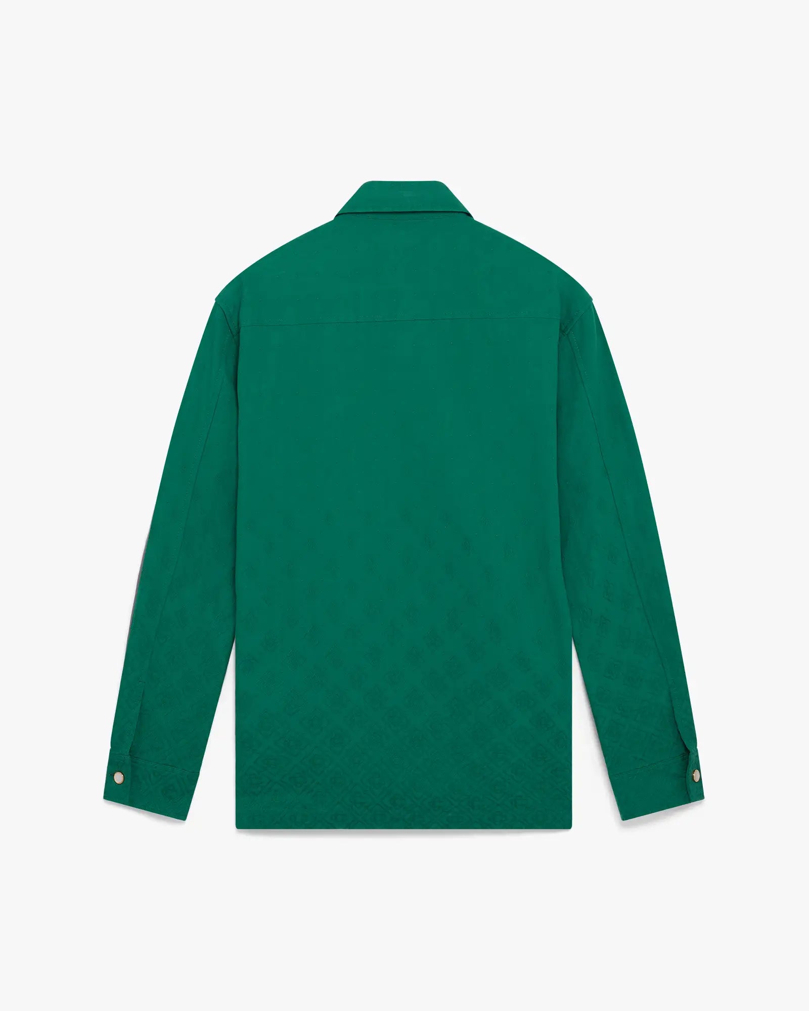 Green Pique Monogram Long Sleeve Shirt