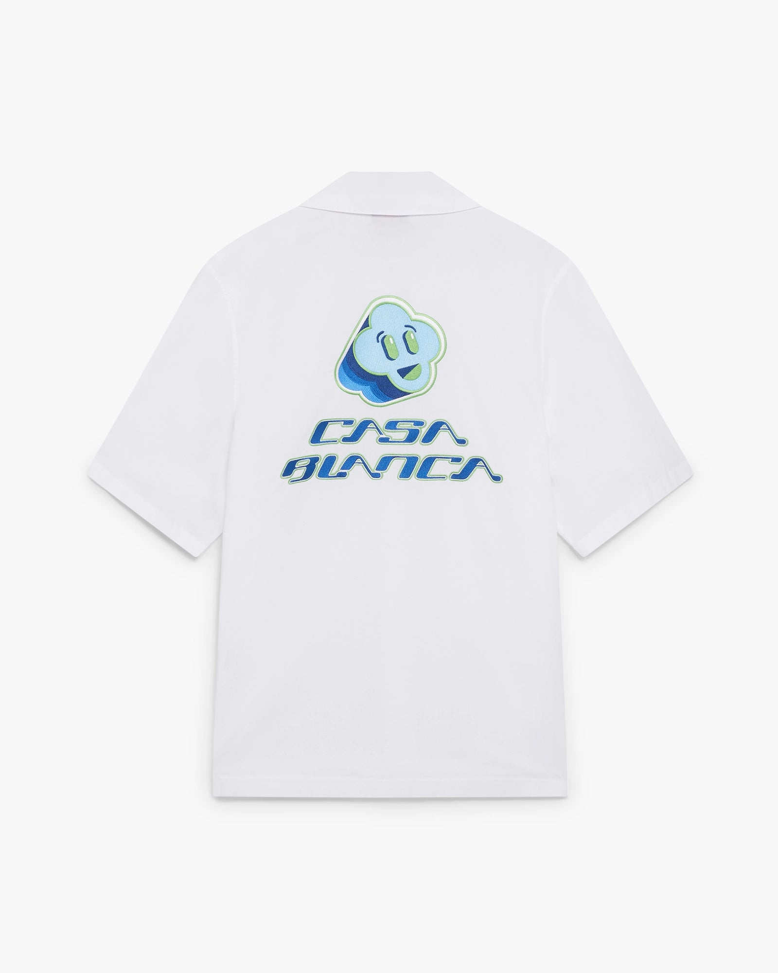 White Embroidered Short Sleeve Shirt