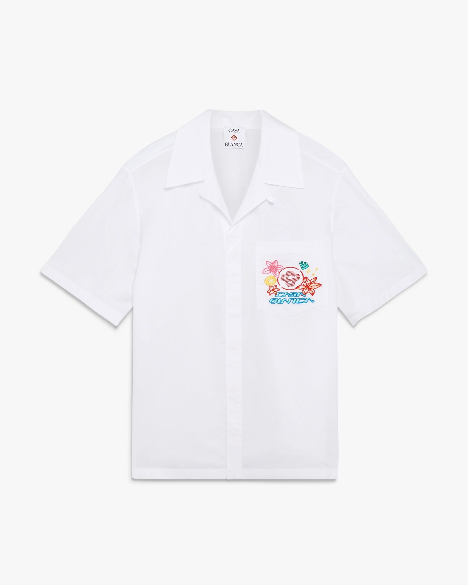 Collage D'Icones Graphiques Embroidered Short Sleeve Shirt