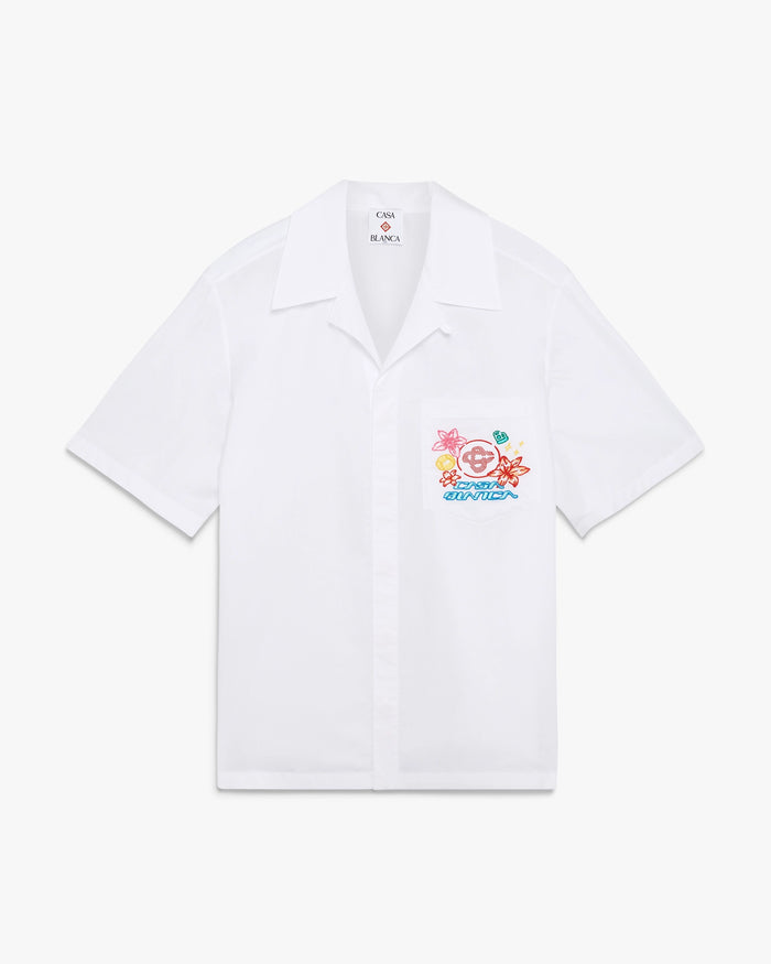 Collage D'Icones Graphiques Embroidered Short Sleeve Shirt