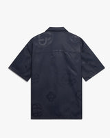Navy Half Tone Monogram Short Sleeve Shirt