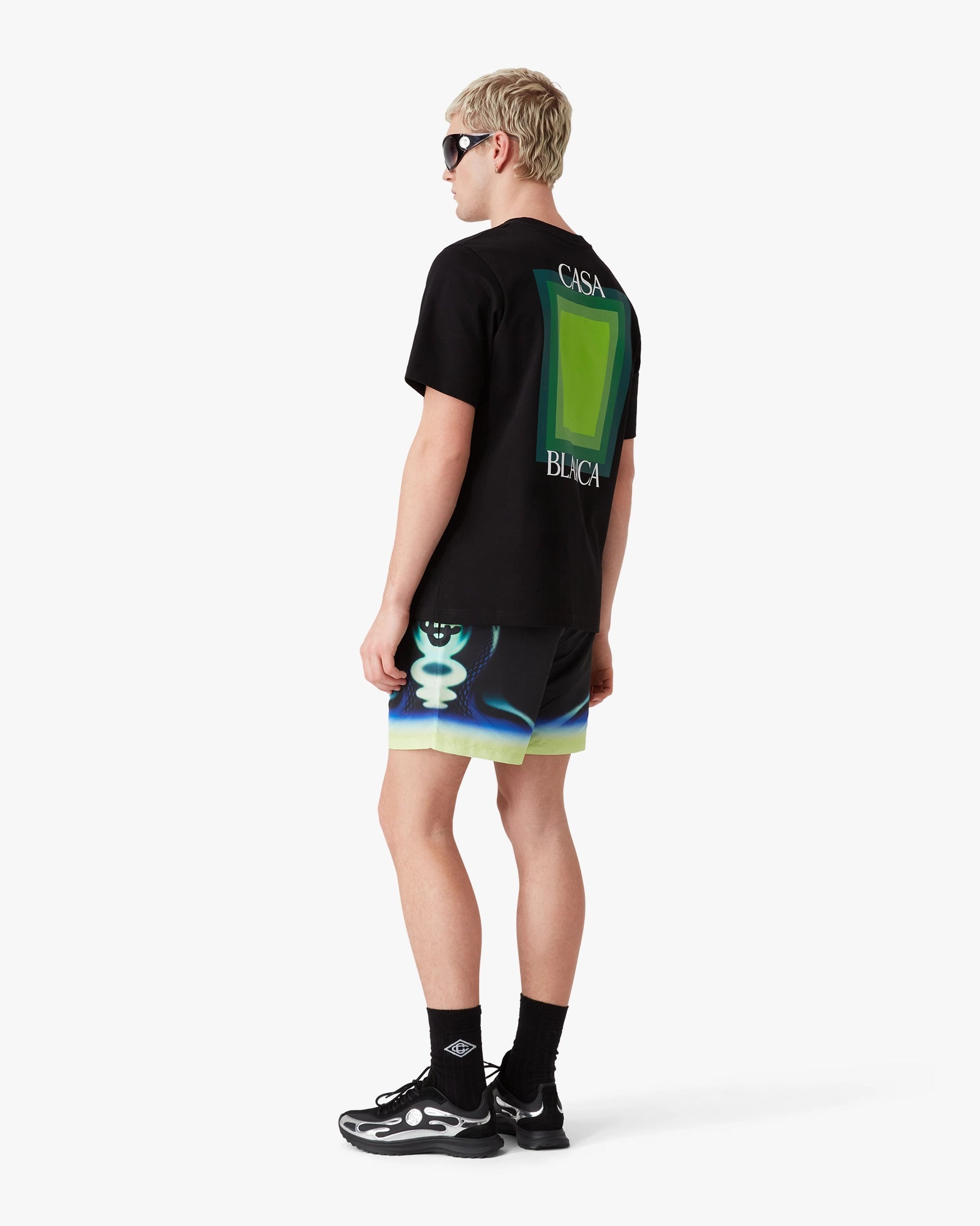 Black Sporchid Printed Swim Shorts