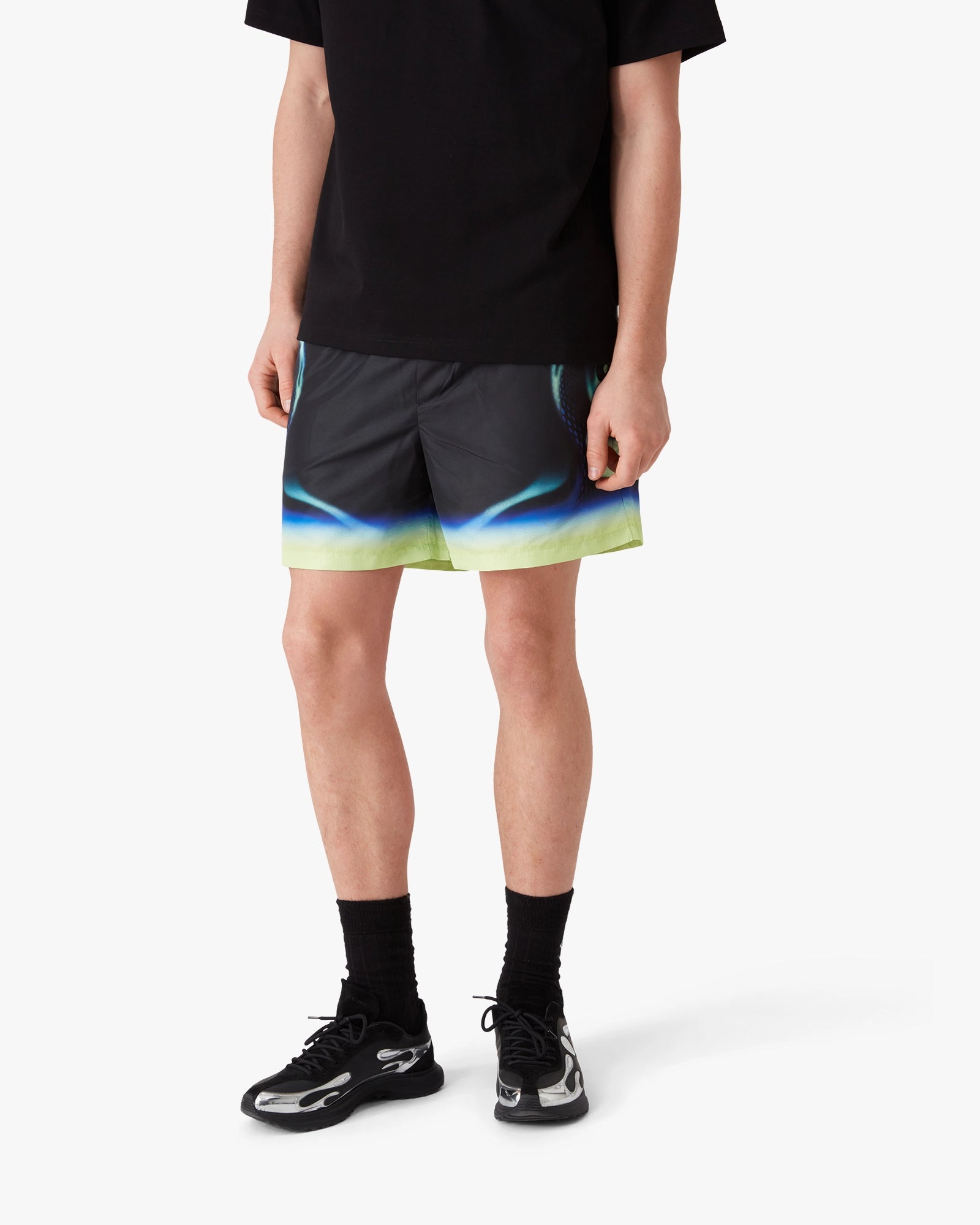 Black Sporchid Printed Swim Shorts