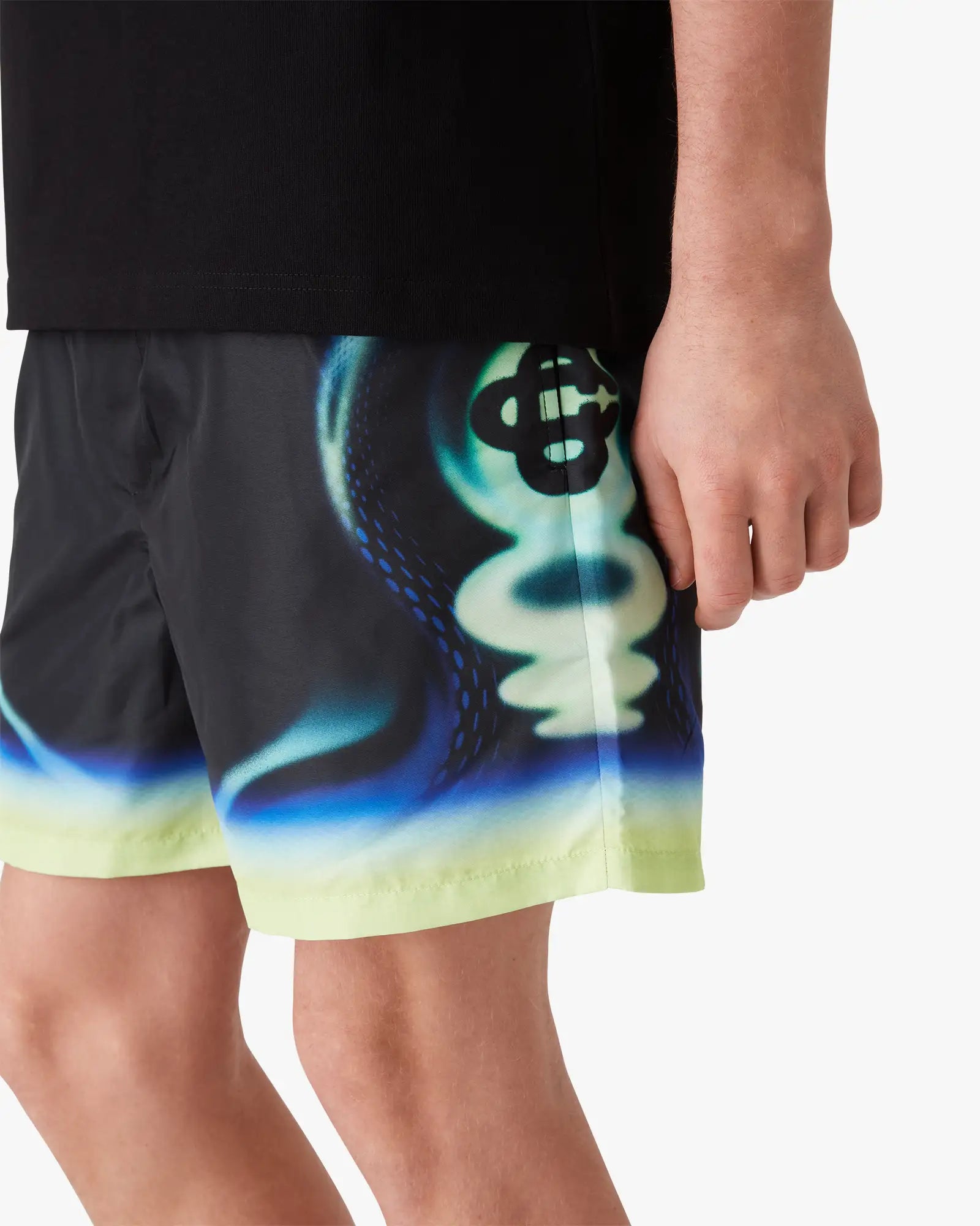 Black Sporchid Printed Swim Shorts