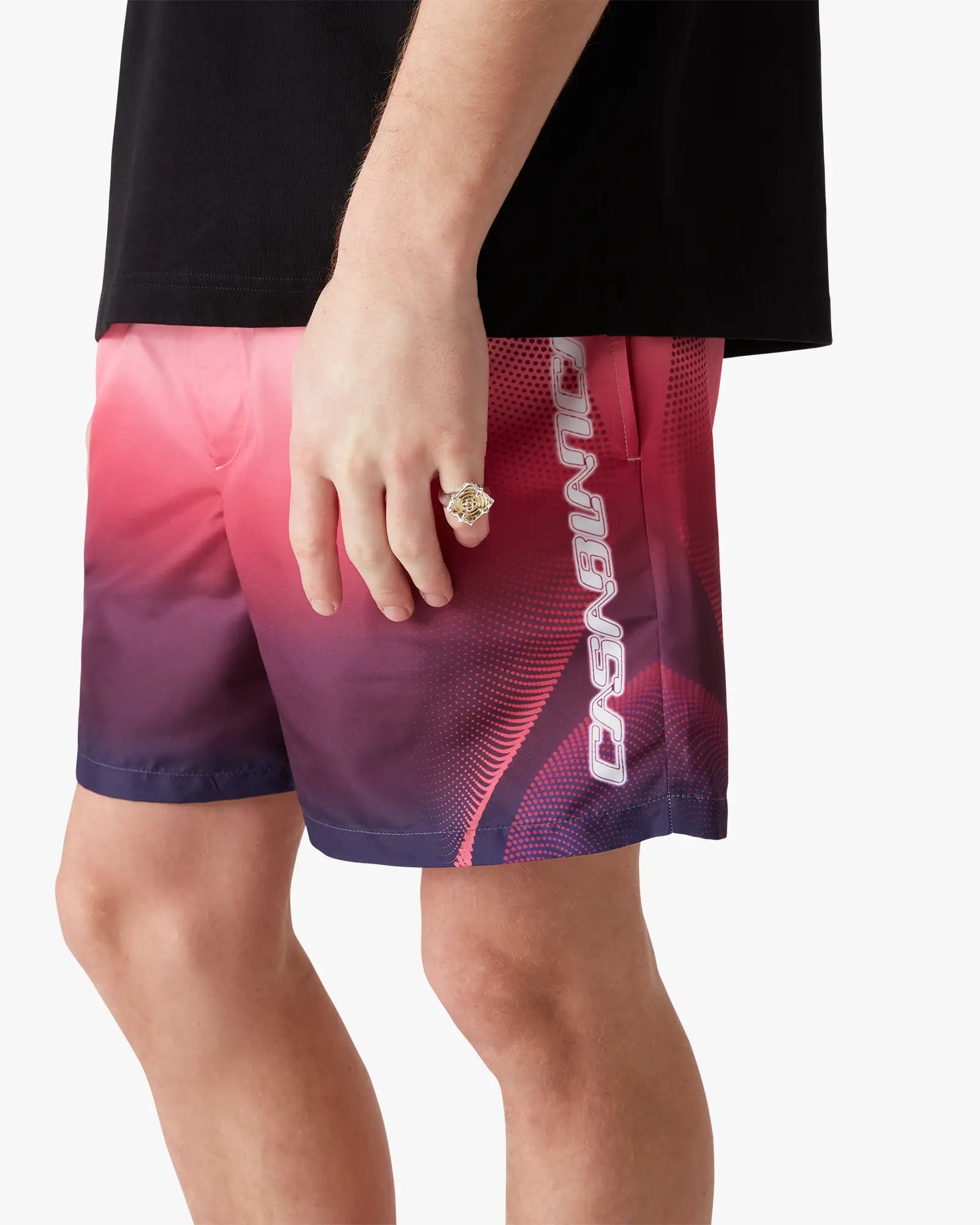 Aubergine Gradient Printed Swim Shorts