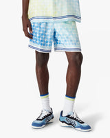 Gradient Tennis Tile Silk Shorts