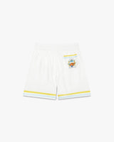 White Tennis Landscape Silk Shorts
