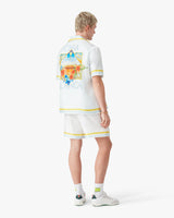 White Tennis Landscape Silk Shorts
