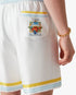 White Tennis Landscape Silk Shorts
