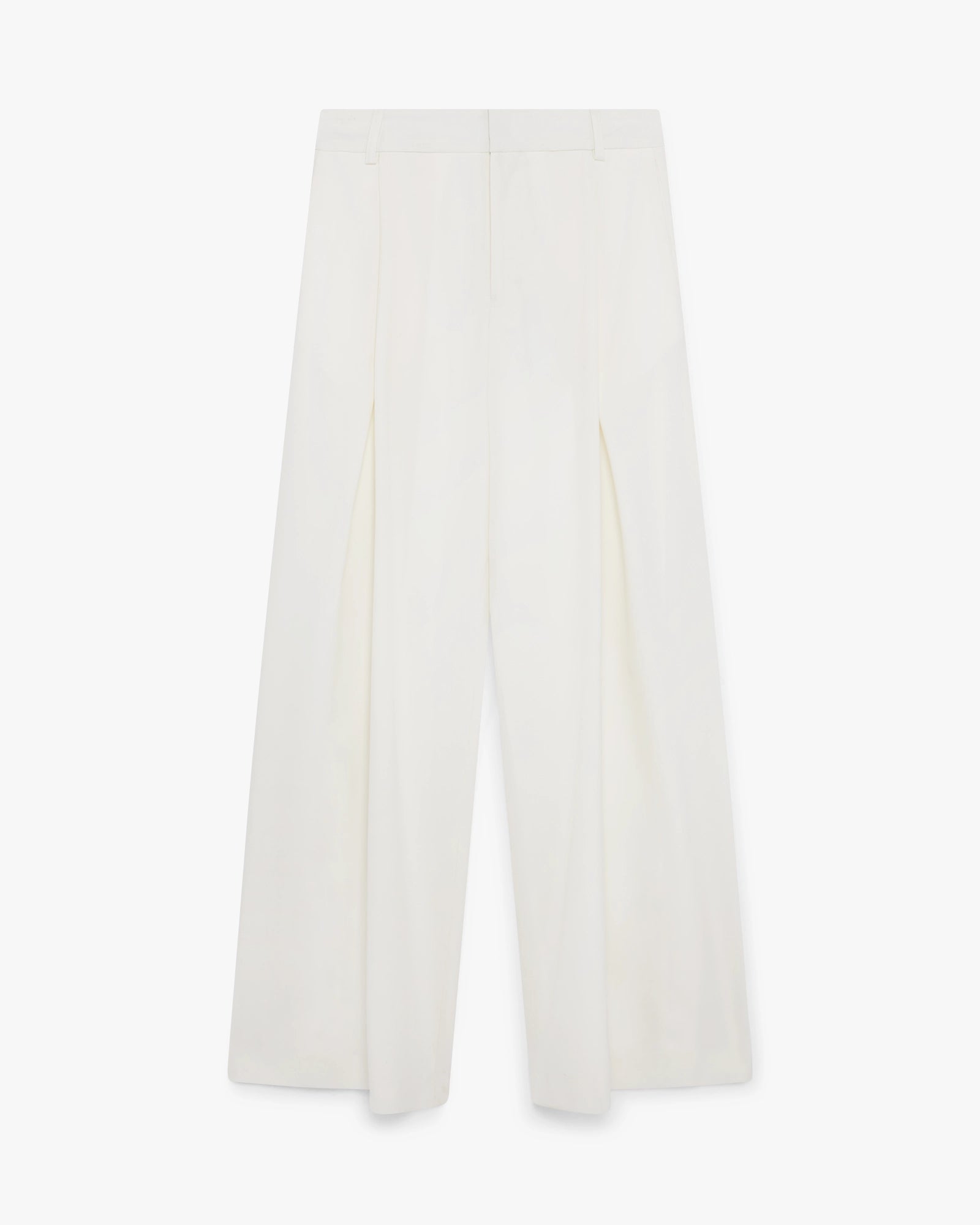 White Pleated Baggy Trousers