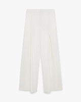 White Pleated Baggy Trousers