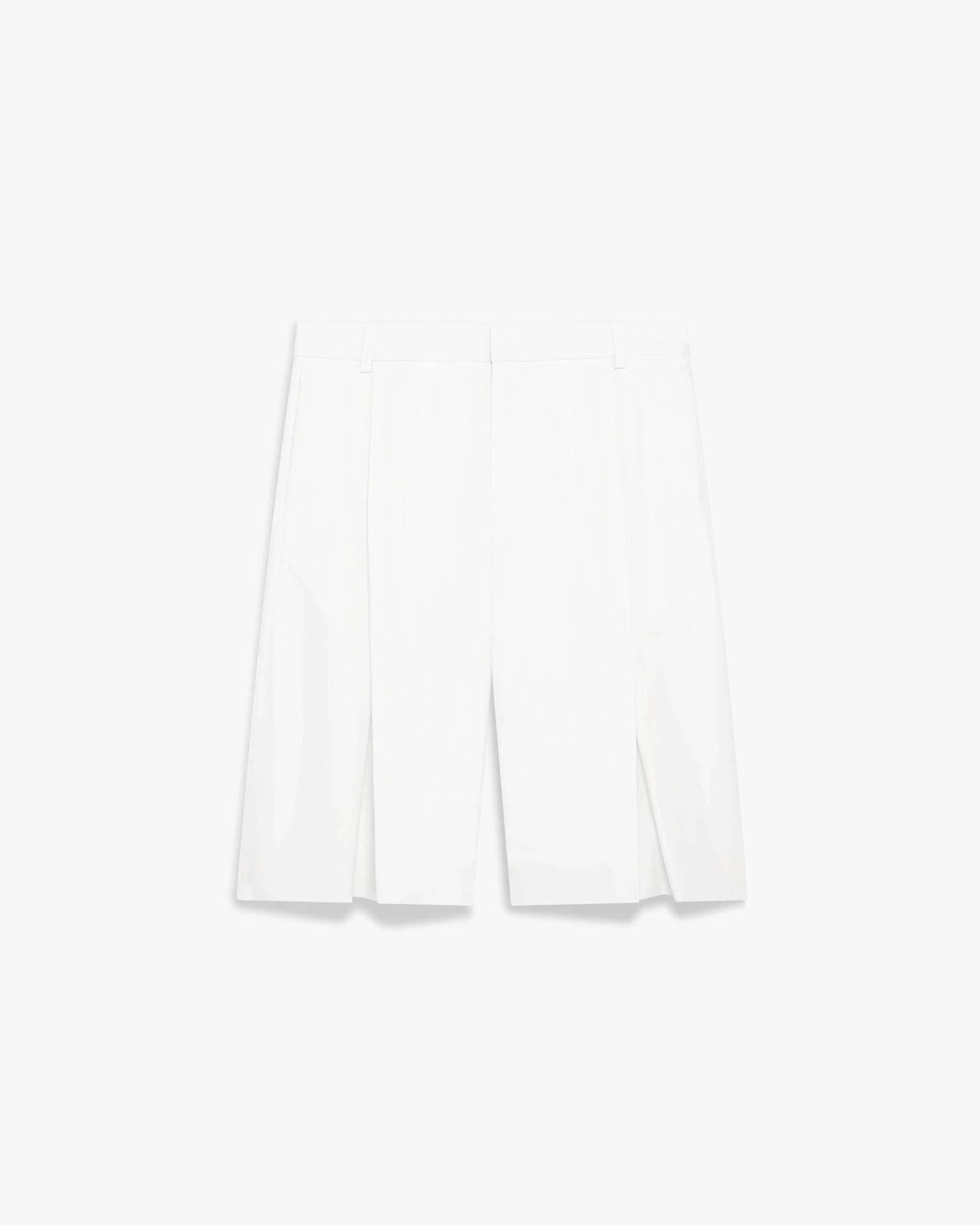 White Pleated Baggy Shorts