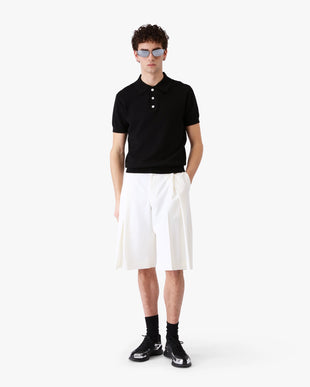 White Pleated Baggy Shorts
