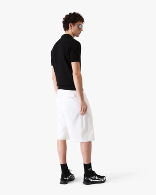 White Pleated Baggy Shorts