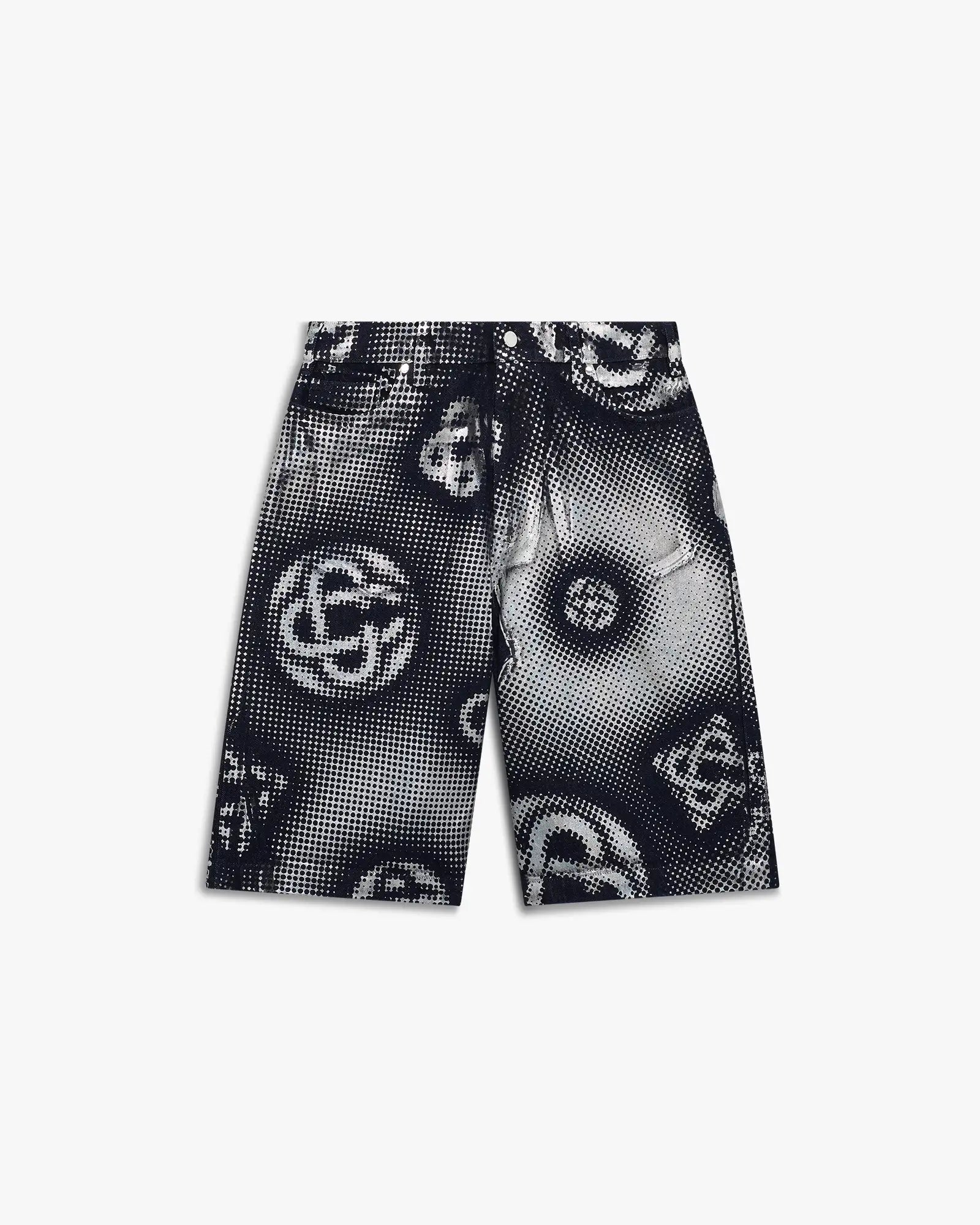 Pearlescent Monogram Denim Shorts