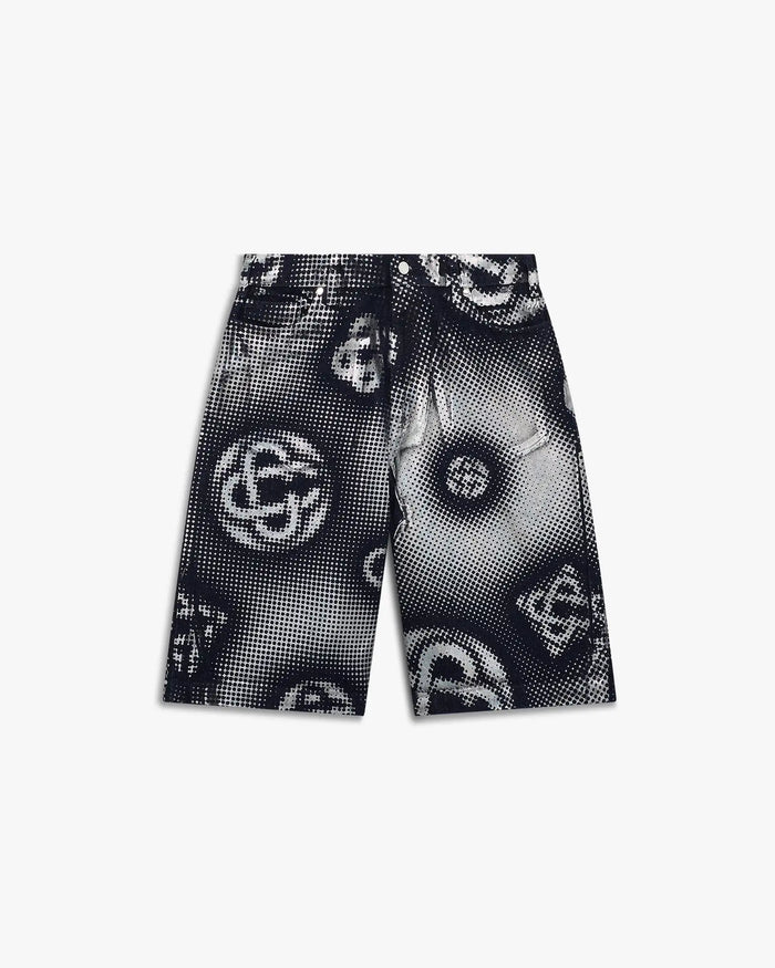 Pearlescent Monogram Denim Shorts